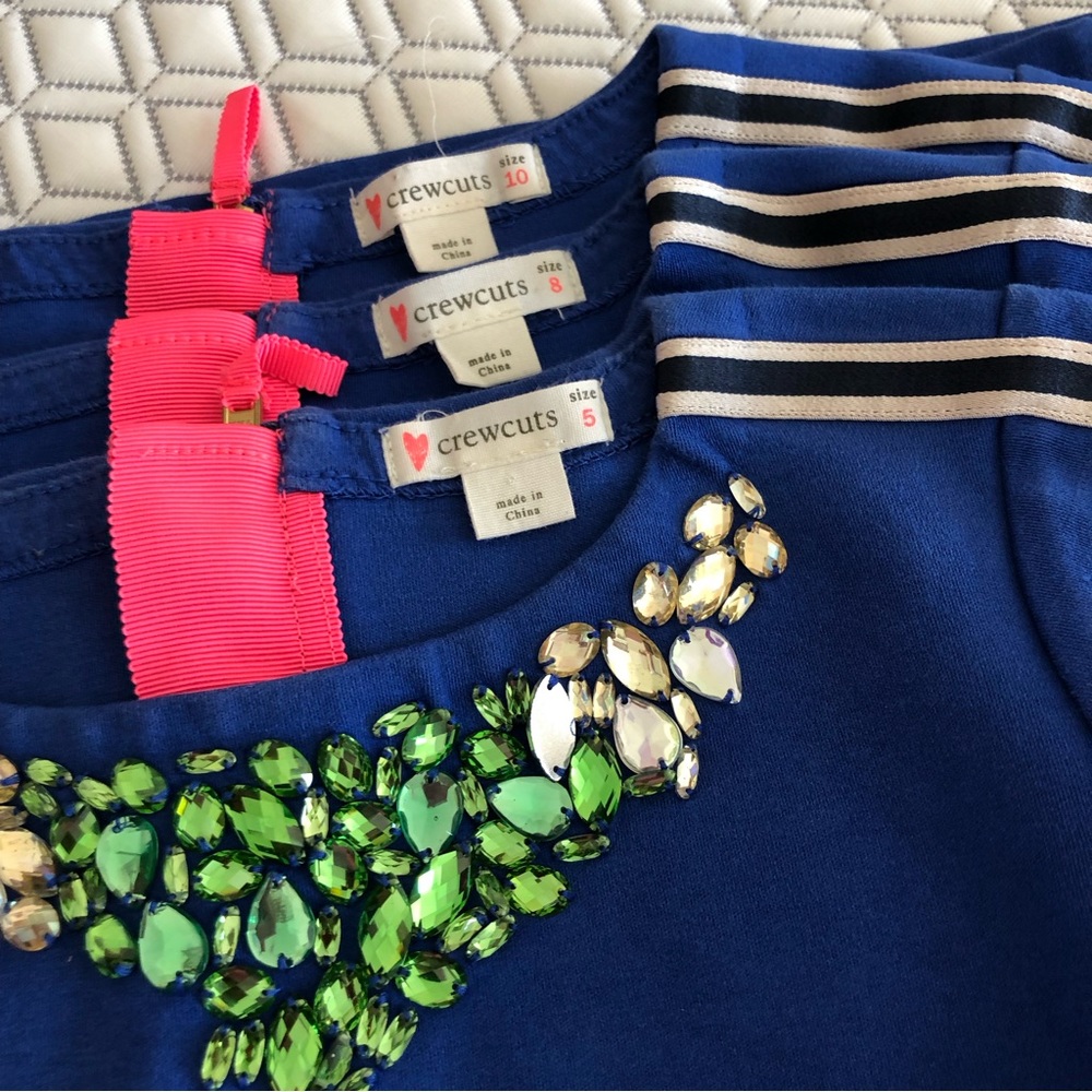 CREWCUTS Sparkle Jeweled Party dress girls 5 blue matches sisters